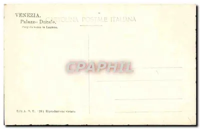 Vénétie — Vista do Palácio Ducal em direção à Laguna — Édit. A. R. U. n°26 — Verso