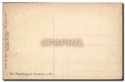 Marksburg — zamkowy zamek na wzgórzu — Verlag von Edm. von König, Heidelberg, No. 3560 — Rewers