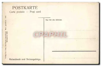 Rolandseck i Siebengebirge — widok panoramiczny — Verlag von Edm. von Künz, Heideberg, Königskarte 3585 — Rewers