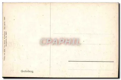 Godesberg — pejzaż panoramiczny z zamekiem na wzgórzu — Verlag von Köln, von Königl. Heidkberg, Godesberg No 3887 — Rewers