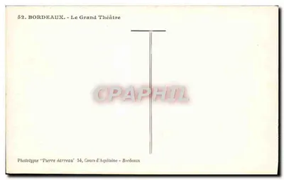 Bordeaux — O Grande Teatro — Fototipo 'Pierre Darreau' — Verso