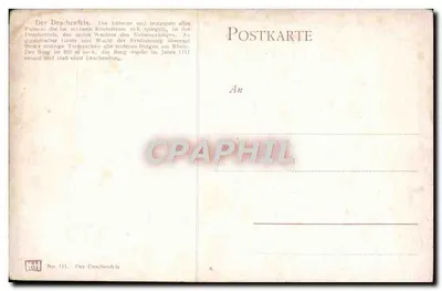 Drachenfels — Ruiny zamku Drachenburg — wydawca BDL, nr 111 — Rewers