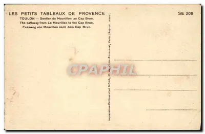 Toulon — Sentier du Mourillon au Cap Brun — Mona — Verso