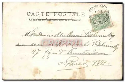Menton - Widok z granicy — wydawnictwo Gilelta, fot. Nice, nr 615 — Rewers