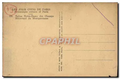 Kościół Najświętszej Maryi Panny z Polanek — Boulevar Montparnasse — Les Jolis Coins de Paris, n°129 — Rewers