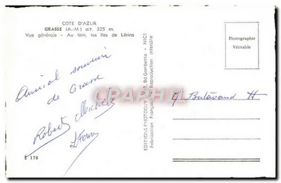 Grasse — Ogólny widok — wydawca Éditions Photoguy, NICE — Rewers