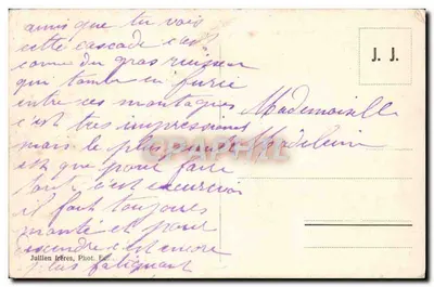 St Gervais-les-Bains — Cachoeira do Crépin — J. J. 1974 — Verso