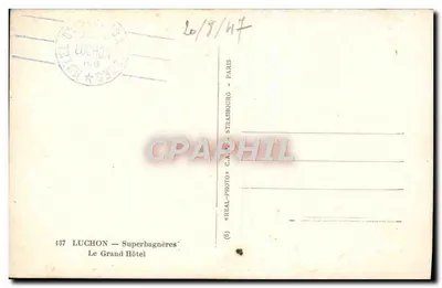 Luchon — Superbagnères — O Grande Hotel — REAL-PHOTO C.A.P. (5) — Verso