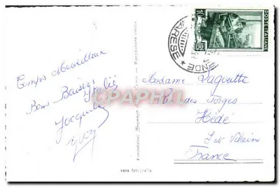 Nave a vapore su un lago alpino — montagne in fondo — editore F. Brummer & Cie, n° 115-294 — Verso