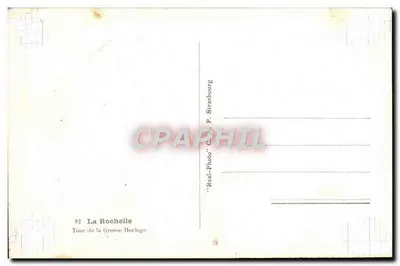 La Rochelle — Torre de la Gran Torre del Reloj — 'Real-Photo' P. Strasbourg — Reverso