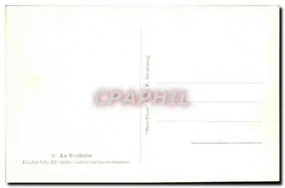 Galeria do rés-do-chão do Hotel de Ville — La Rochelle — editor P. Strasbourg — Verso