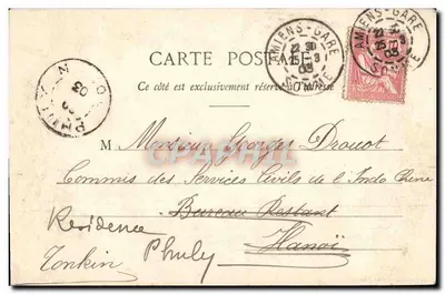Amiens - Katedra, strona południowa — L. Caron, fot. - Amiens, n° 123 — Rewers