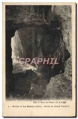 Grutas de La Balme (Isère) — Saída do Grande Vestíbulo — Edit. F. Roux, La Balme