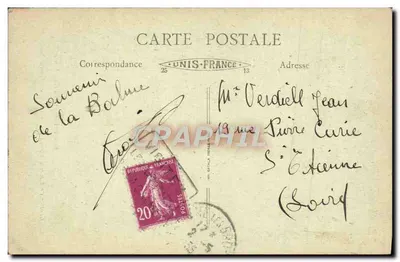 Grutas de La Balme (Isère) — Saída do Grande Vestíbulo — Edit. F. Roux, La Balme — Verso