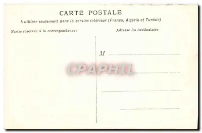 Évian — Établissement de Bains. Estatua del « Penseur » de Michel-Ange — L.A.C. Lyon — Reverso