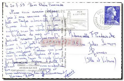 Côte Vermeille — Pamiątka z Côte Vermeille — Wydawca: Graphique APA - POUX — Rewers