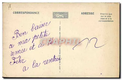 Bilhete postal antigo Paris Place de L'Opera — Verso