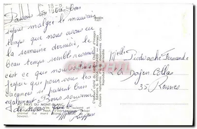 Monte Branco — No País do Monte Branco — Éditions G. ROSSAT-MIGNOD, Annecy — Verso