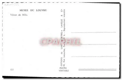 Wenus z Milosza — Muzeum Louwra — Wydawnictwo Lavelle & Cie — Rewers