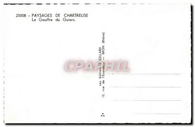 O Gouffre do Guiers — Paisagens da Chartreuse — Les Éditions de l'Économie, Bron (Rhône) — Verso