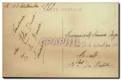 Marseille - N.-D. de la Garde — Édition spéciale de la Basilique, n° XXVI — Verso