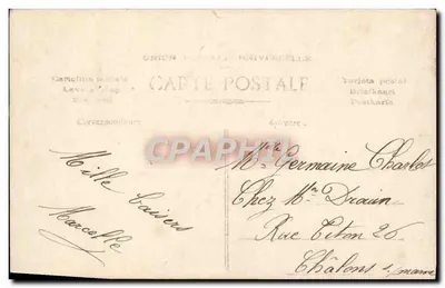 Donna in abito blu — con mazzo di rose e cartello 'Buon compleanno' — n°1661 — Verso