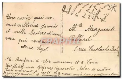 Mulher em vestido azul segurando um buquê — editor Leo, Paris, n° 1219 — Verso