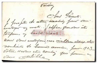 Stara pocztówka Fantaisie Bonne annee — Rewers