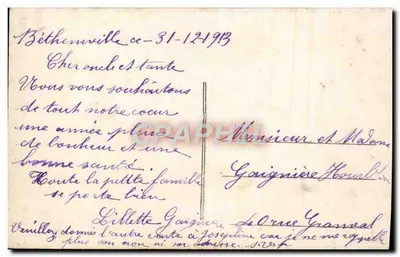 Jovem moça em vestido verde — orquídeas — editor 'L'Écho de la France' n° 1234 — Verso