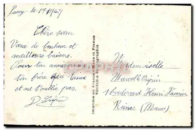 Menina e cão alemão — rosas — ARS 7750 — Verso