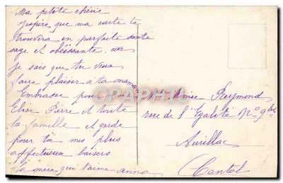 Niña sosteniendo una cruz — bajo un arcoíris — editor REX n°4069 — Reverso