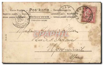 Tarjeta postal antigua Fantasía Mujer — Reverso