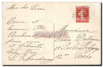 Młoda kobieta trzymająca bukiet róż — Vive Ste Louis — n° 3164 — Rewers