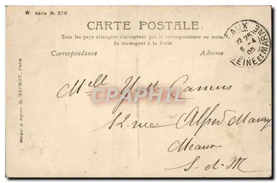 Menina com cesto de flores — Stebbing Paris — Série N. 870 — Verso