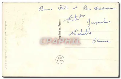 Buquê de flores — Carta de voto — P.C. PARIS — Verso