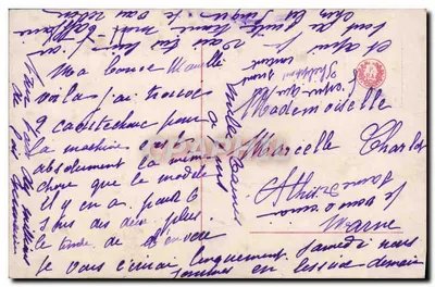 La Charité — symboliczny motyw z wróblem — wydawca La Charité, nr 4033/34 — Rewers