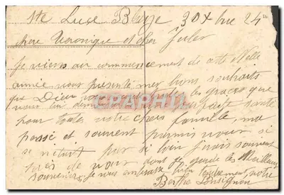 Bouquet de violettes et mimosa — carte de vœux avec texte manuscrit — éditeur non imprimé — Verso