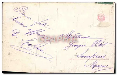 Młoda kobieta w białej sukni trzymająca kwiaty — wydawca R. 3187/3 — Rewers