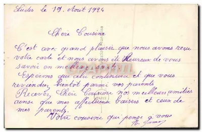 Bouquet van viooltjes en mimoes — PC PARIS 1302 — Achterkant