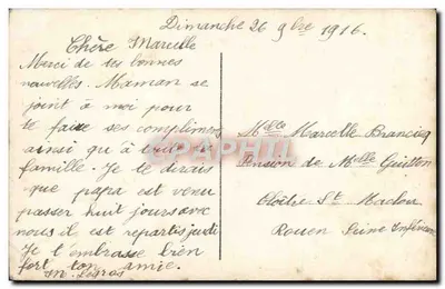 Bilhete postal antigo Fantasia Flores — Verso