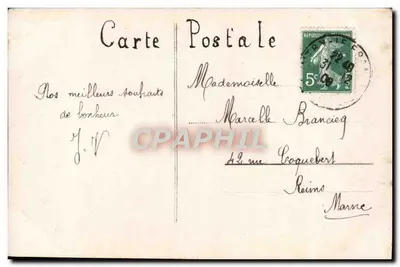 Niña con cesto de flores — Feliz Año — París, n°187 — Reverso