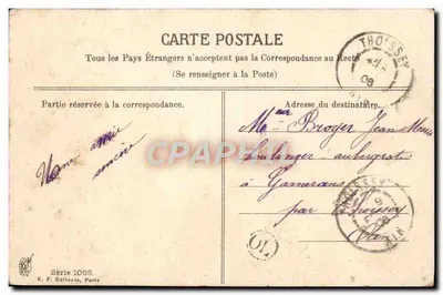 Fleurs et roses — carte ornée de roses et de fleurs violettes — K. F. Éditeurs, Paris, Série 1066 — Rewers