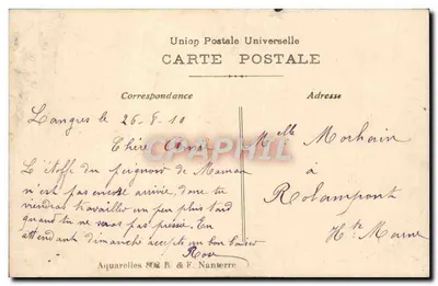 Jovem mulher com chapéu de dormir — decoração de houx — editor Aquarelles & F. Nanterre — Verso