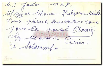 Bukiet róż — kartka życzeń — wydawca B. SPÉCIAL n° 6018 — Rewers