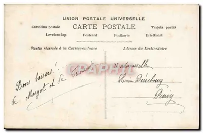 Mulher com pensamento — carta postal colorida — série 23, editada por KE, Paris — Verso