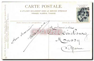 Mulher diante de uma lareira — interior rustico — editor Ramazel Tuck & Fils, série 510 — Verso
