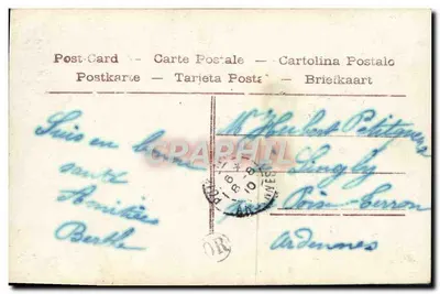 Homem com bigode cercado de margaridas — 'Je vous aime' — Aéro n°5072 — Verso