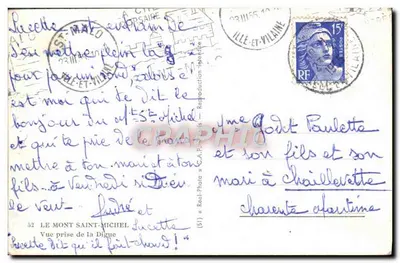 Monte Saint-Michel — Vista tirada da Digue — C.A.P. n°52 — Verso
