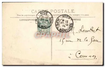 Nice — Los Jardines y el Casino — Edición Hintner, Nice, n°13 — Reverso