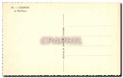 Lourdes — Bazylika — Wydawnictwo P. Doucet, Lourdes, nr 59 — Rewers
